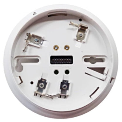 Simplex 4098-9791 fire alarm base with 4-wire sensor and supervised relay from Simplex, shown in close-up view.