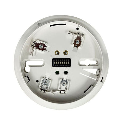 White Simplex 4098-9792 fire alarm sensor base for fire alarms, standard model, designed for reliable fire detection.