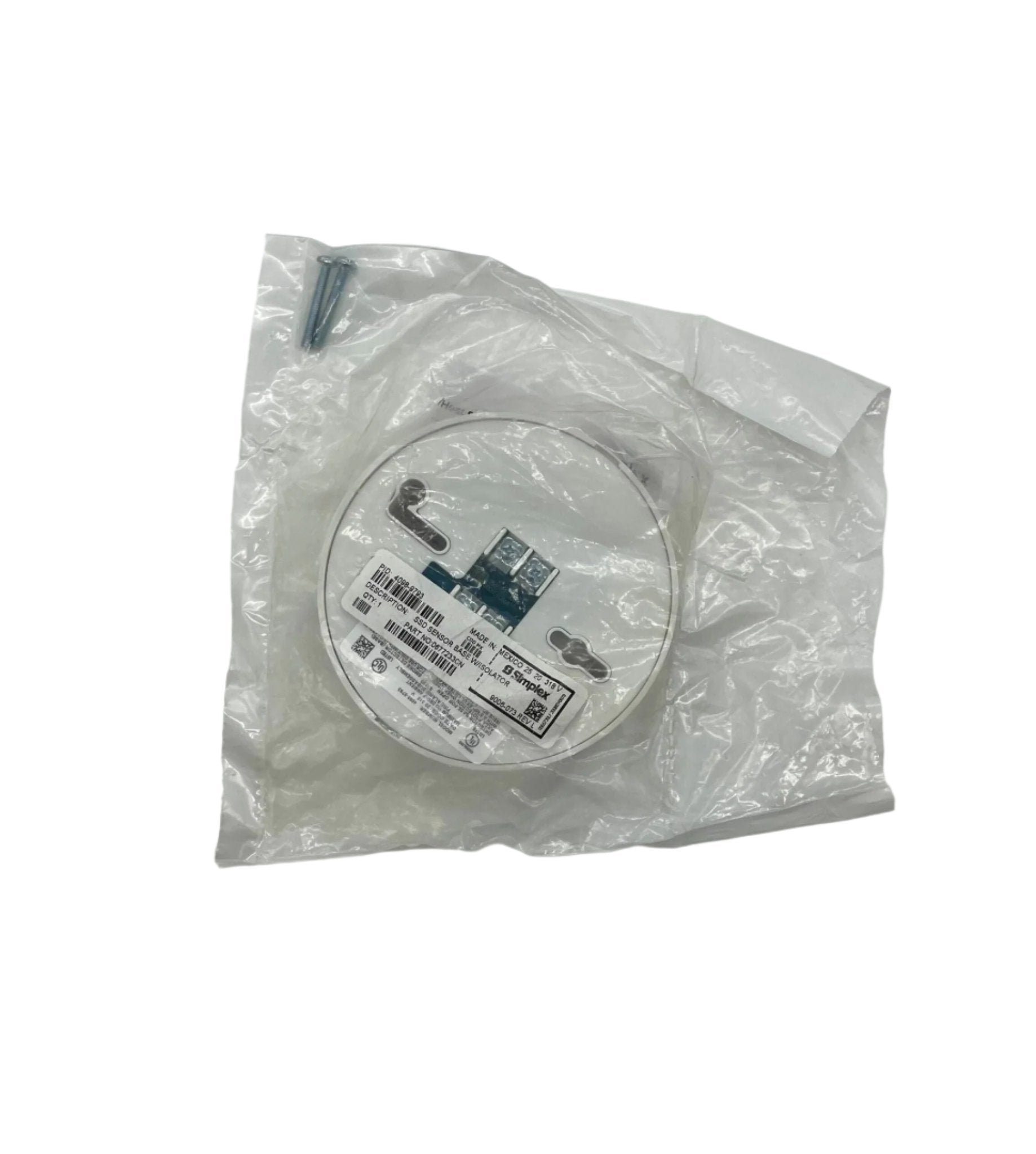 Simplex 4098-9793 fire alarm sensor base, compatible with Simplex fire alarm systems, shown on a plain background.