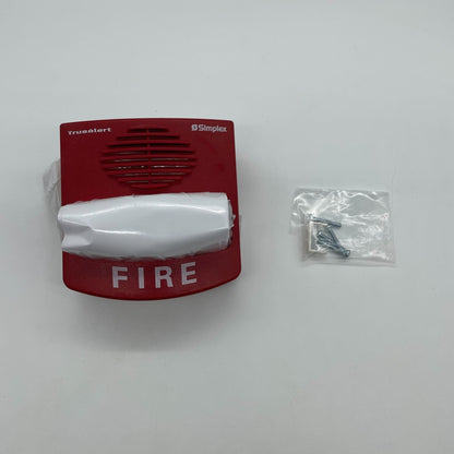 Simplex 49CMTV-WRF fire alarm horn-strobe in white, non-addressable TrueAlert model with visual and audible alert features.