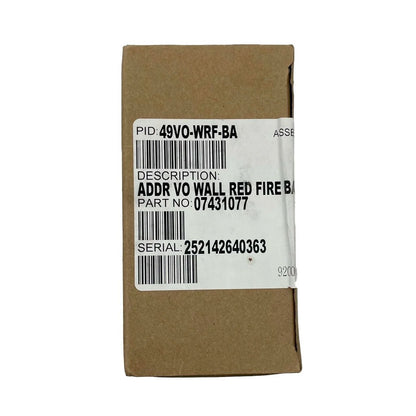 Simplex 49VO-WRF-BA addressable fire alarm horn-strobe with white housing, designed for fire safety and alert signaling.