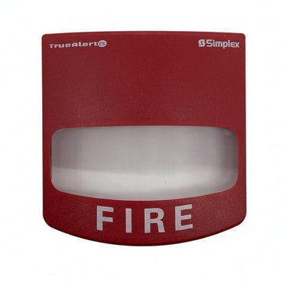 Simplex 49VO-WRF fire alarm horn strobe with TrueAlert ES addressable system, mounted on wall for alerting in emergencies.