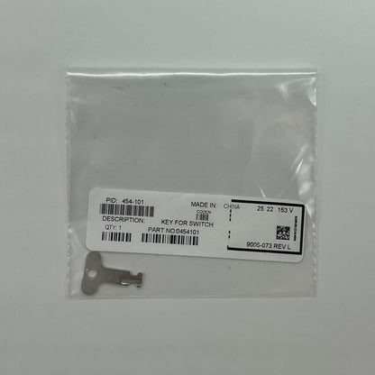 Simplex 454-101 fire alarm key with black plastic handle and metal key blade, designed for Simplex fire alarm systems.