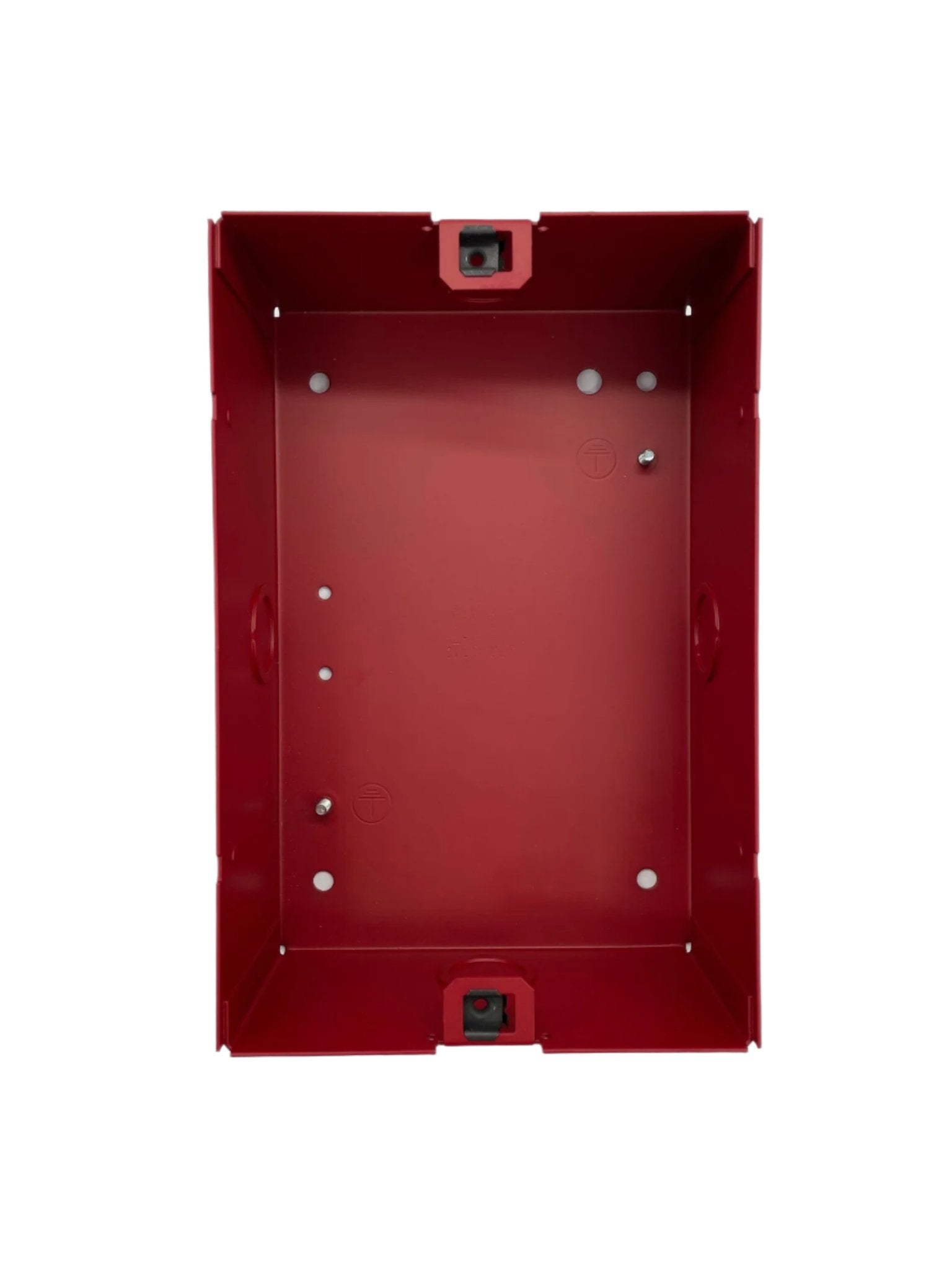 Red Simplex 2975-9145 fire alarm mounting box for safety and alarm system installation.