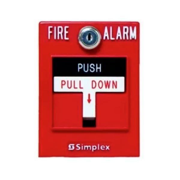Simplex 4099-9006 addressable fire alarm pull station with double-action manual station for emergency activation