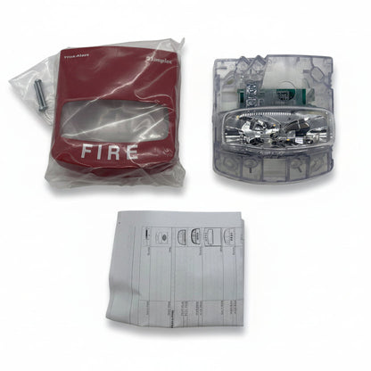 Simplex 4906-9101 fire alarm strobe light with multi-candela settings, used for fire safety alerts and emergency signaling.