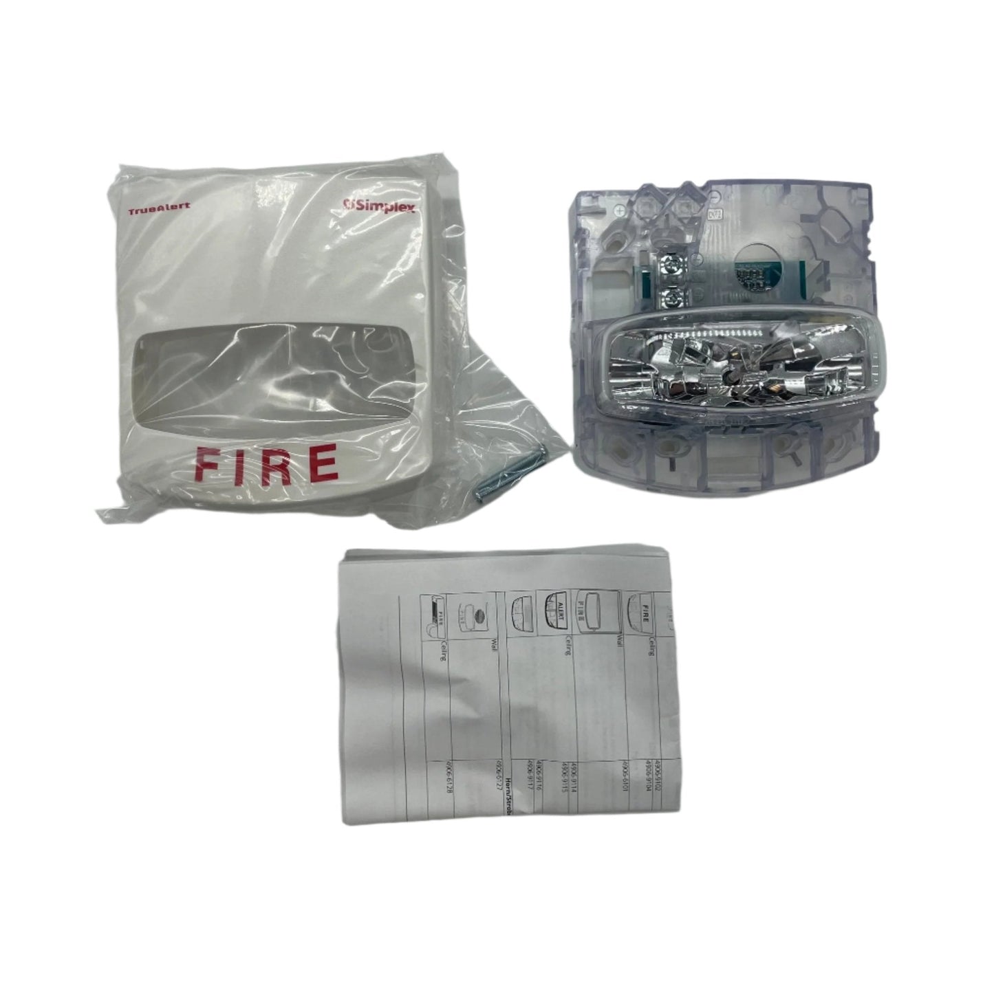 Simplex 4906-9103 fire alarm strobe light with multi-candela settings, designed for fire safety and alert visibility.