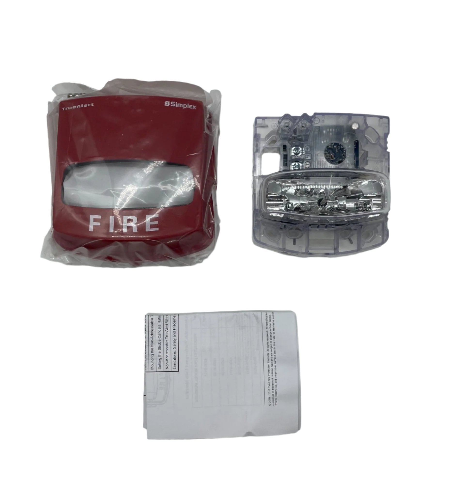Simplex 4906-9105 fire alarm strobe light with multi-candela settings, designed for fire alert notification and safety warning.