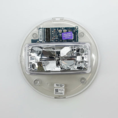 Simplex 49VO-APPLC fire alarm with addressable strobes, black alarm device with clear lens for visual alerting.