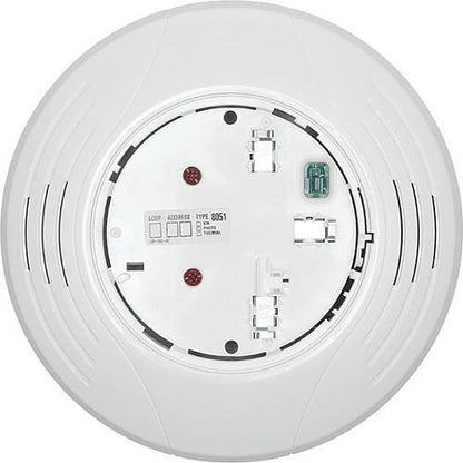 System Sensor B200S-LF-WH addressable sounder base for fire alarm systems, white with mounting hardware visible.