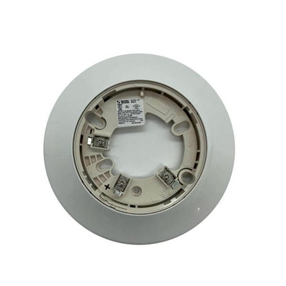 System Sensor B300-6 detector base in white, showcasing the 6-inch base for fire alarm system installation.