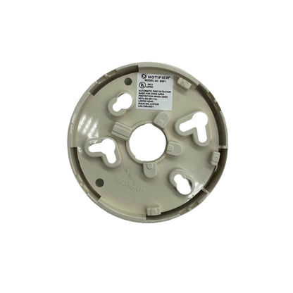 System Sensor B501 fire alarm detector base with intelligent plug-in design for easy installation and secure attachment.