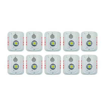 System Sensor P2WLED-BP10 fire alarm with LED strobe and horn for fire safety and alert signaling.