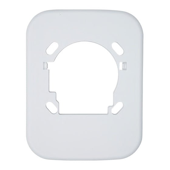 System Sensor TR-2W fire alarm mounted on wall with trim ring, part of the System Sensor fire alarms series.
