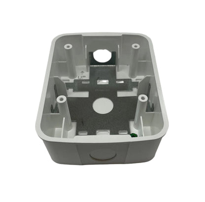 Surface-mount wall speaker back box for System Sensor SBBSPWL fire alarm speaker in a clean, white enclosure.