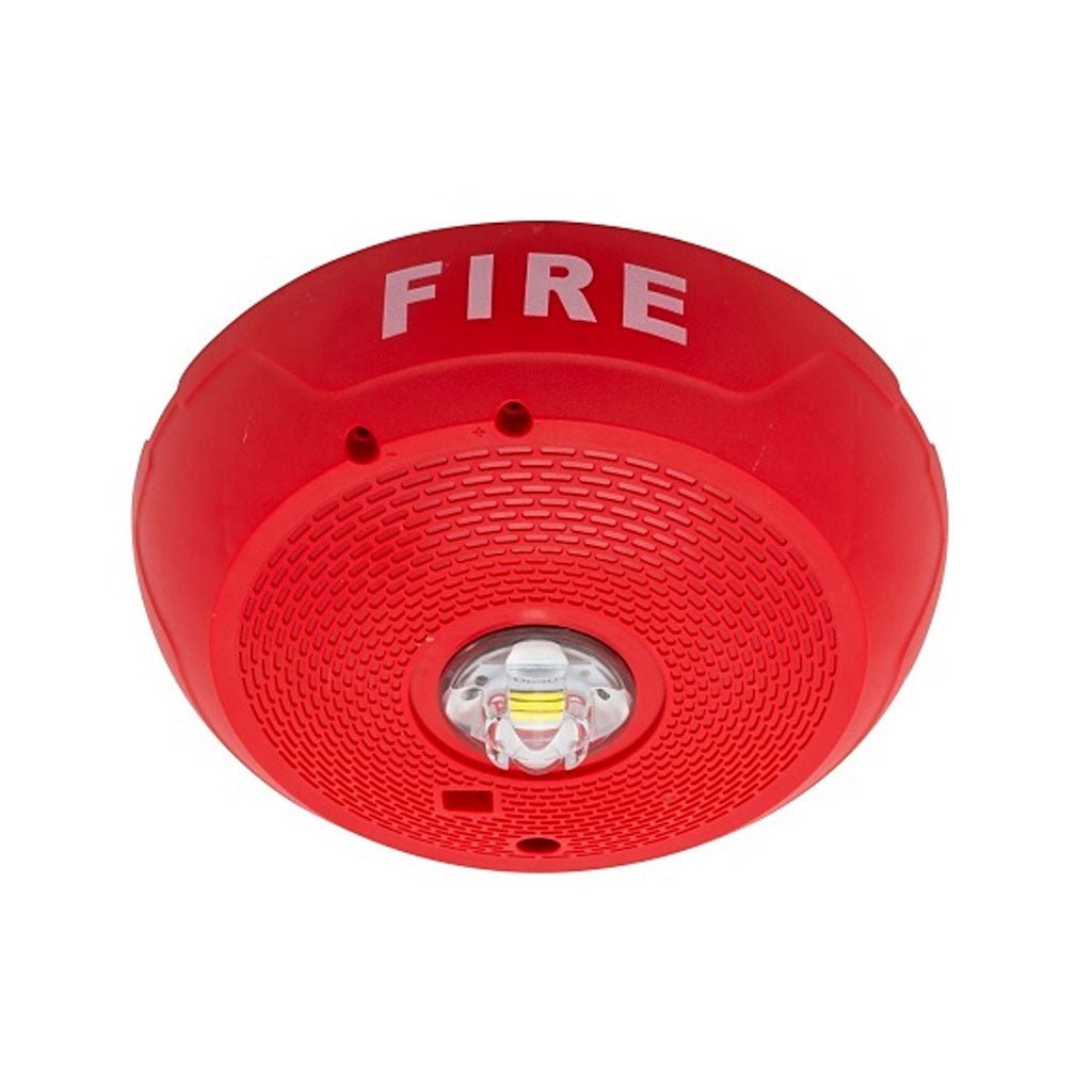 System Sensor SCRLED ceiling mount fire alarm strobe light with bright LED indication for warning and safety alert.