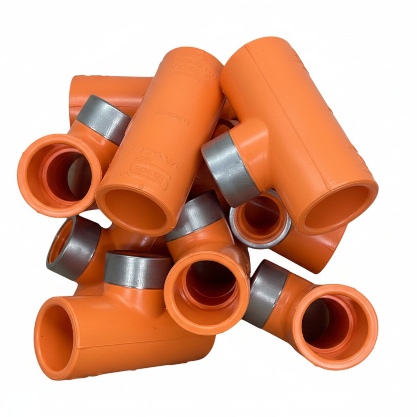 Vesda VP-TEE-FPT fire alarm T-connection pack with 10 units, used in fire detection systems for safety and reliability.